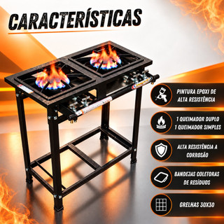 Fogão Industrial 2 Bocas 30x30 Itajobi Fogões