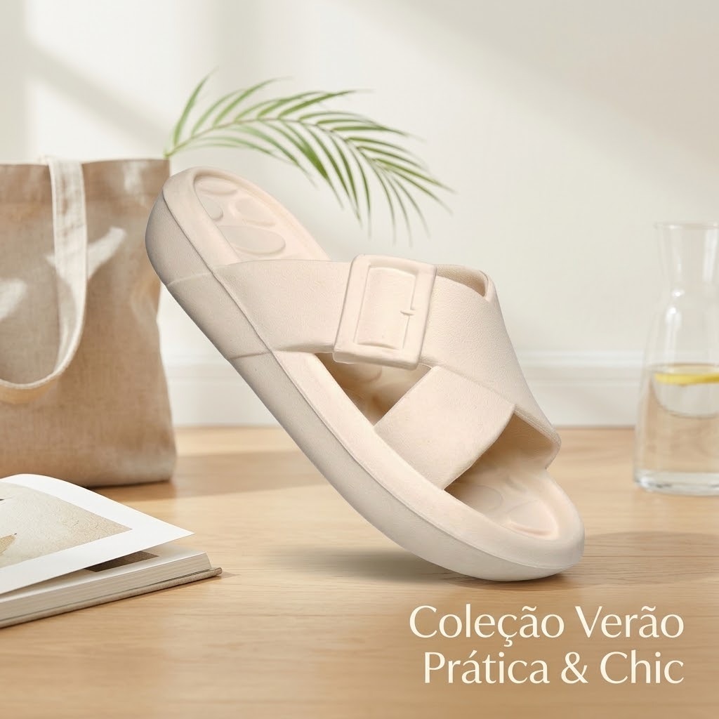 Chinelo Feminino com Fivela Confortável Antiderrapante Leve para Uso Diário - Compra Inteligente On