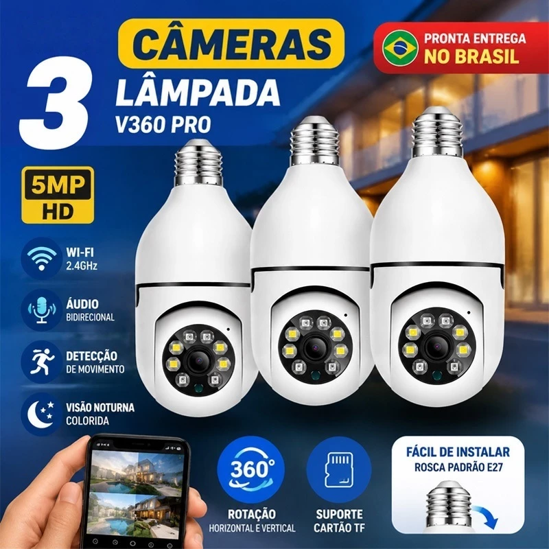 Câmera de Segurança WIFI v360pro 8177 360°