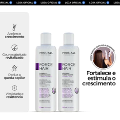 Kit Crescimento Capilar Acelerado: Shampoo + Máscara Fortificante | Force Hair