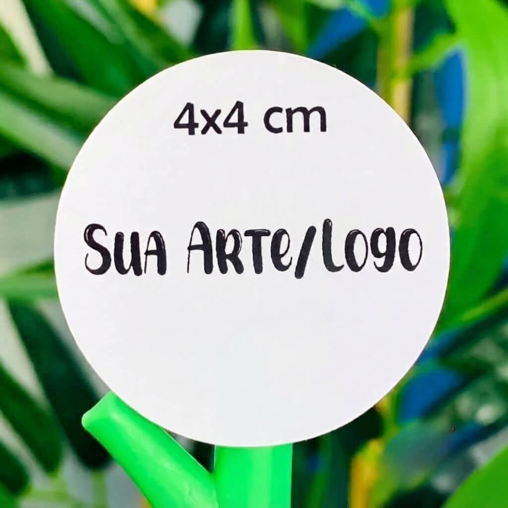 Adesivos Personalizados 4x4 cm Recorte Eletrônico Rótulos com Sua Logo ou Arte