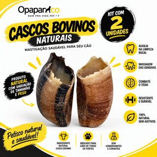 Mordedor Natural Artesanal Casco Bovino Opaparico - Kit de 2un