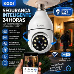 Câmera Segurança Prova D'água Infravermelho Lâmpada Externa 360 Sem Fio Wifi 2.4G