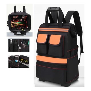 Mochila para ferramentas, com base de borracha, de grande capacidade e espessura reforçada，caixa de ferramentas À prova
