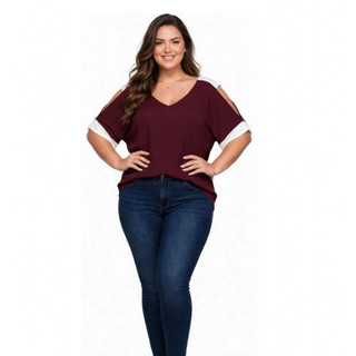 Blusa Bata Vazada Feminina Manga Curta Confortavel