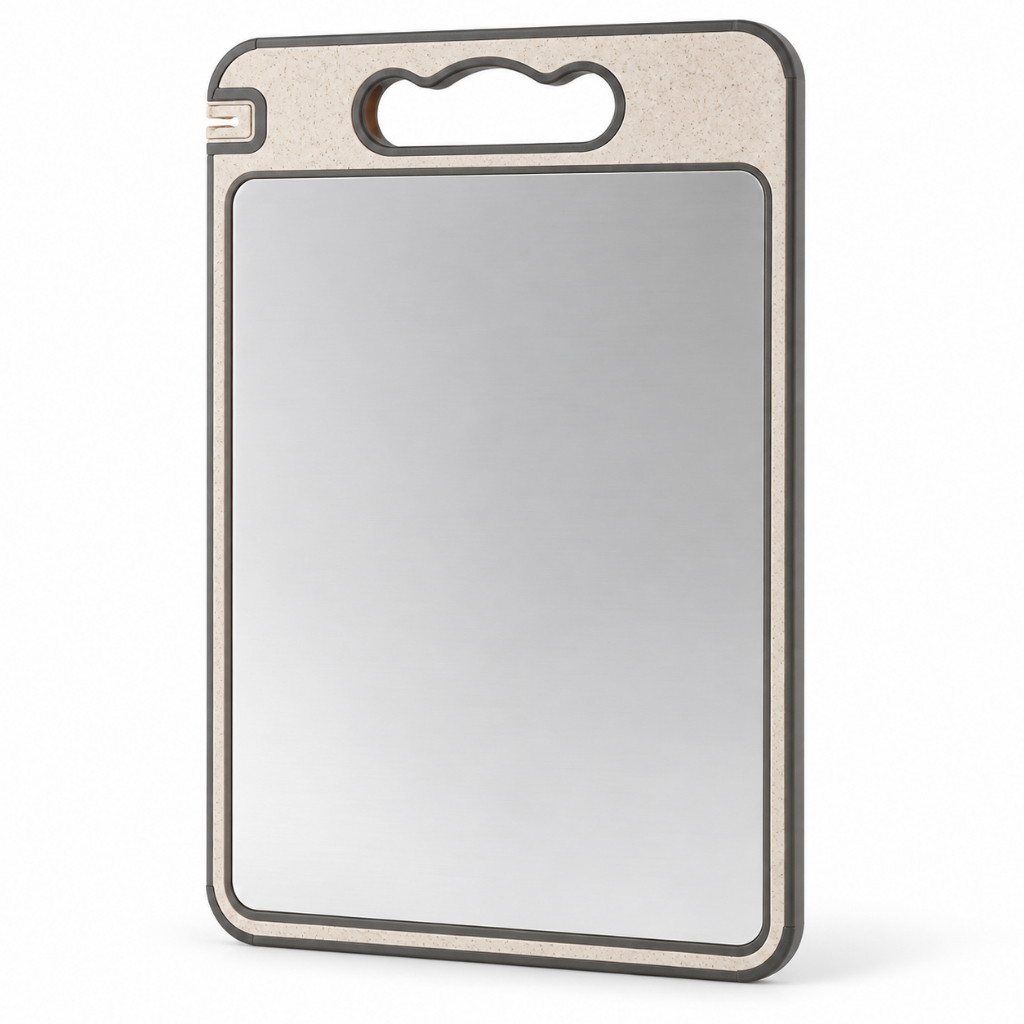 Tábua de Corte Dupla Face Premium de Titânio - Aço Inox de Grau Alimentício para Cozinha e Jantar