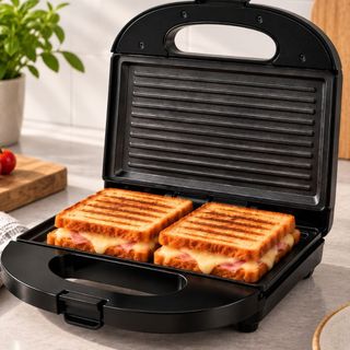 Sanduicheira Grill Elétrica Antiaderente 2 em 1 110V Ou 220V 750W