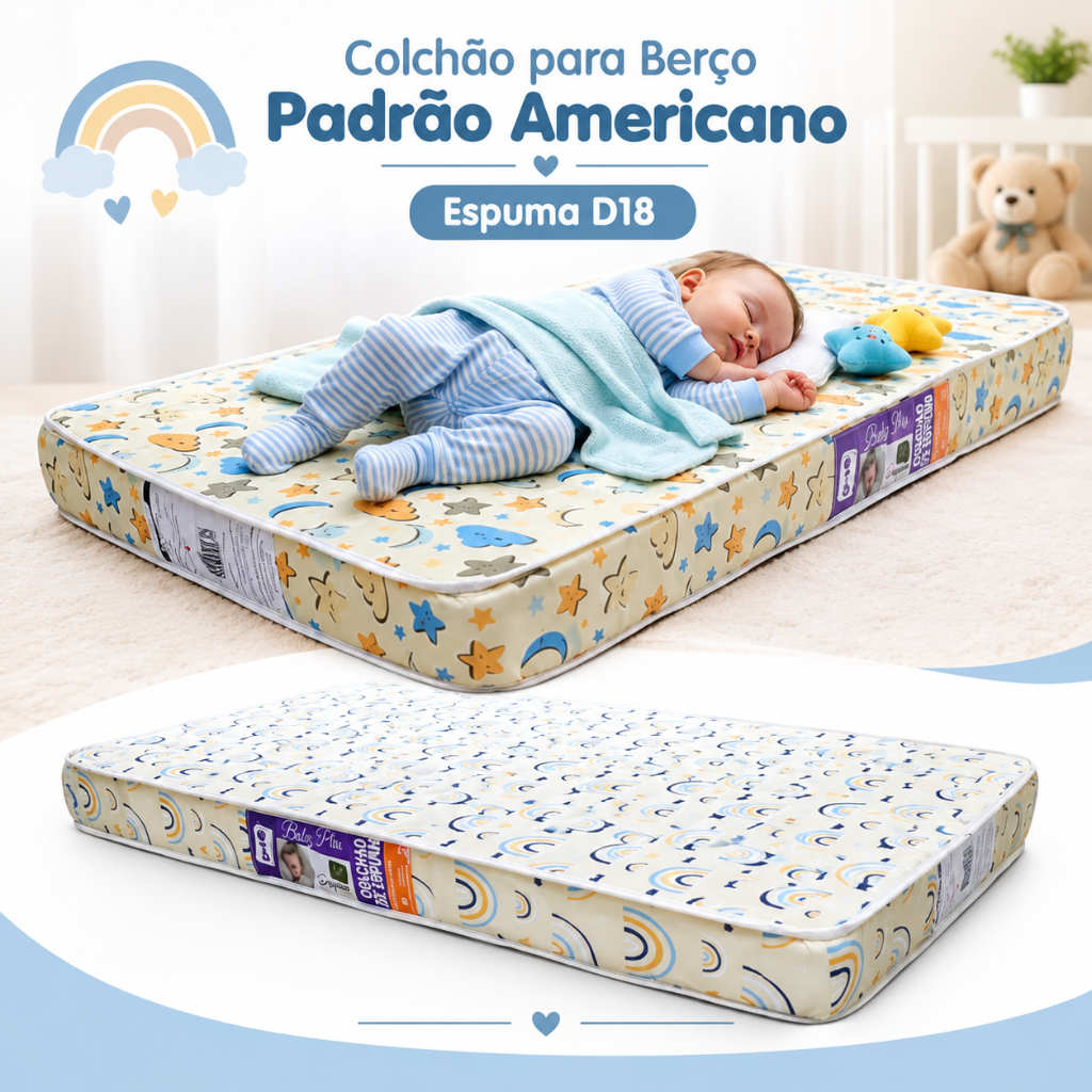 Colchão De Berço 130X70 Despuma Padrão Americano D18 Antialérgico