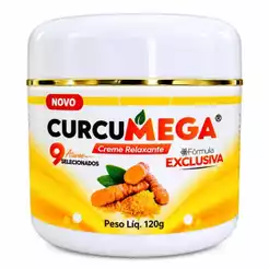 Curcumega Creme Cúrcuma 120g Auxiliar Alívio Imediato de Dores Articulações Costas Musculares Massageador