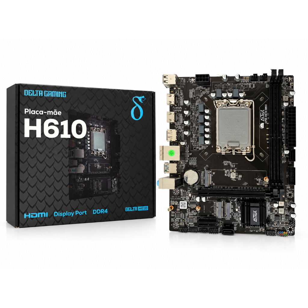 Placa Mãe H610 Intel Ddr4 Matx 12ª/13ª/14ª Geração Lga1700