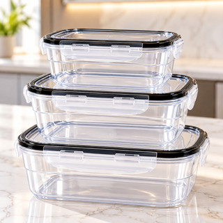 Jogo Pote Hermético Marmita Fitness Hermética Plástico Lacre Alta Vedação Silicone BPA Free