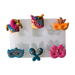Molde de Silicone para apliques de Artesanato - Carnaval