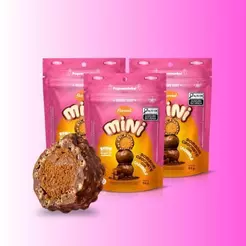 Kit 3 Pacotes Bombom Zero Açúcar Sem Glúten Crocante com Caramelo Mini Doce Fit Flormel 54g