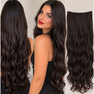 1 Cabelo Russo Premium  CASTANHO Escuro (69 CM / 151G) sem química idêntico ao cabelo humano