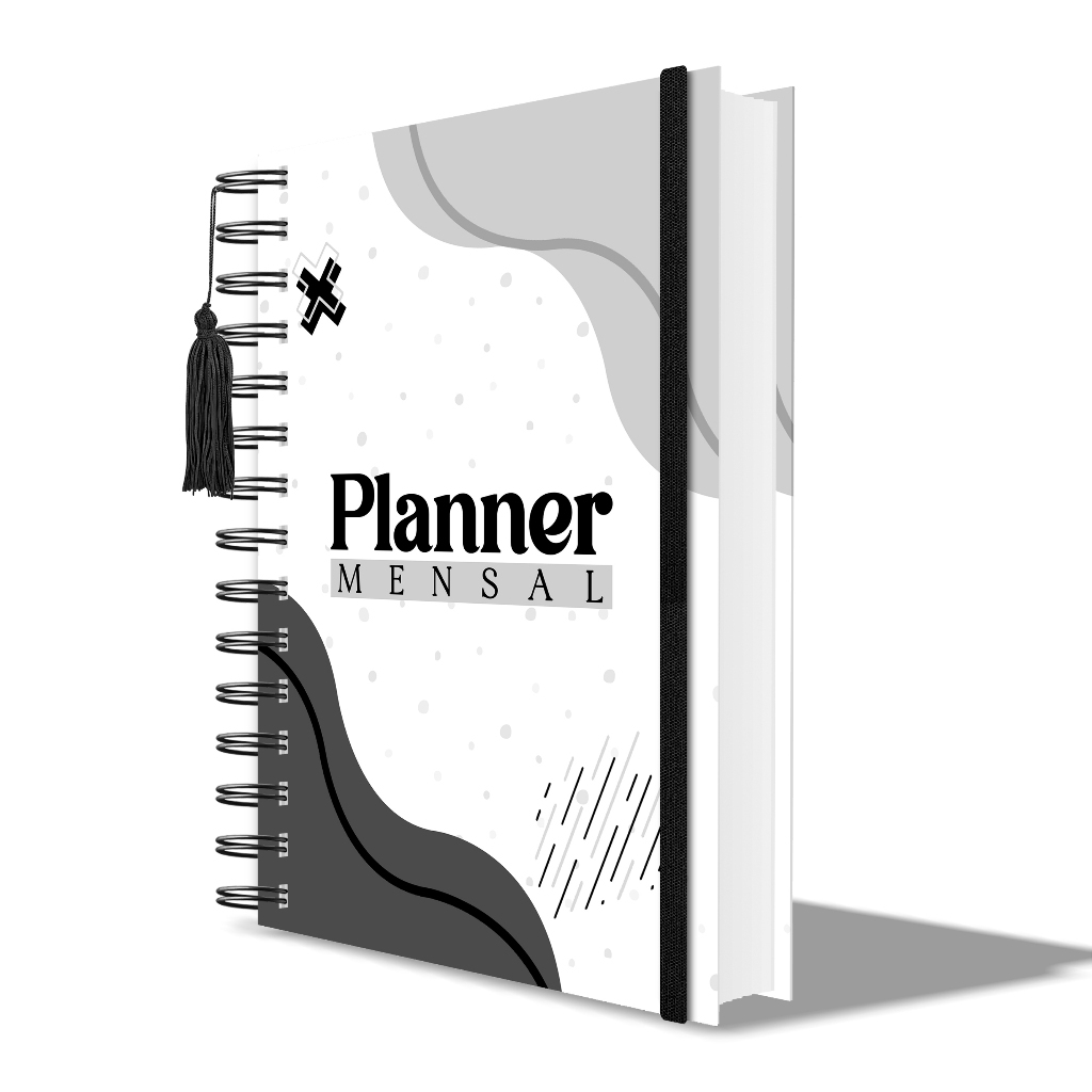 Agenda Planner Mensal Visão Mês Capa Dura 228 Páginas Planejamento Meu Planner 12 Meses Cinza · foto 2