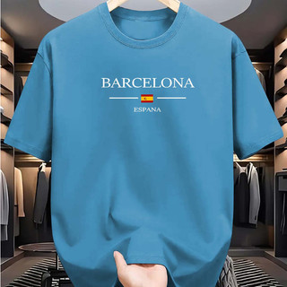 Camiseta Masculina Inspirada em Barcelona - Casual e Confortável 100% Algodão Camisa Estampada