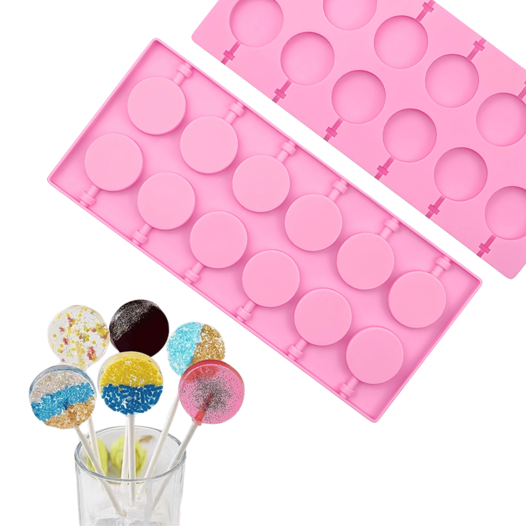 Molde De Silicone Pirulito Redondo 3,5cm Confeitaria Artesanal Cristal Forma Doces Resina DIY
