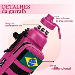MODUS Garrafa Térmica Esportiva 1L Aço Inox 304 – com Bolsa Tática Alta Durabilidade para Academia e Camping
