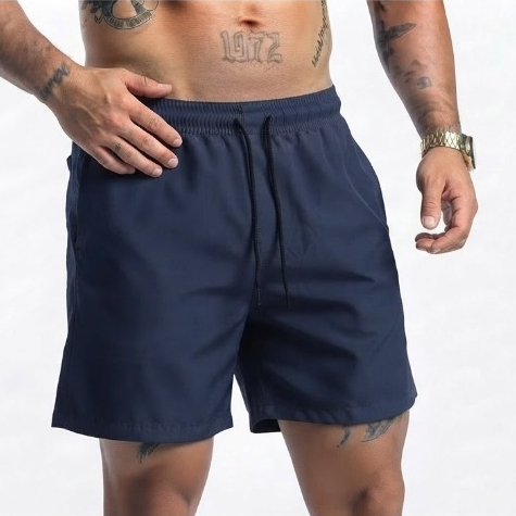 Bermuda Tactel Masculina Secagem Rápida Short Praia Piscina Verão com Elastano e Bolso Traseiro