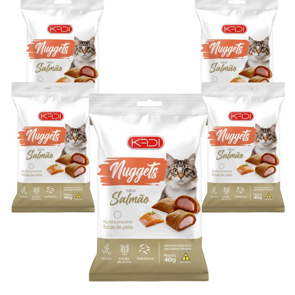 Kit de Petiscos/Recompensa Kadi Nuggets Salmão para Gatos 20g