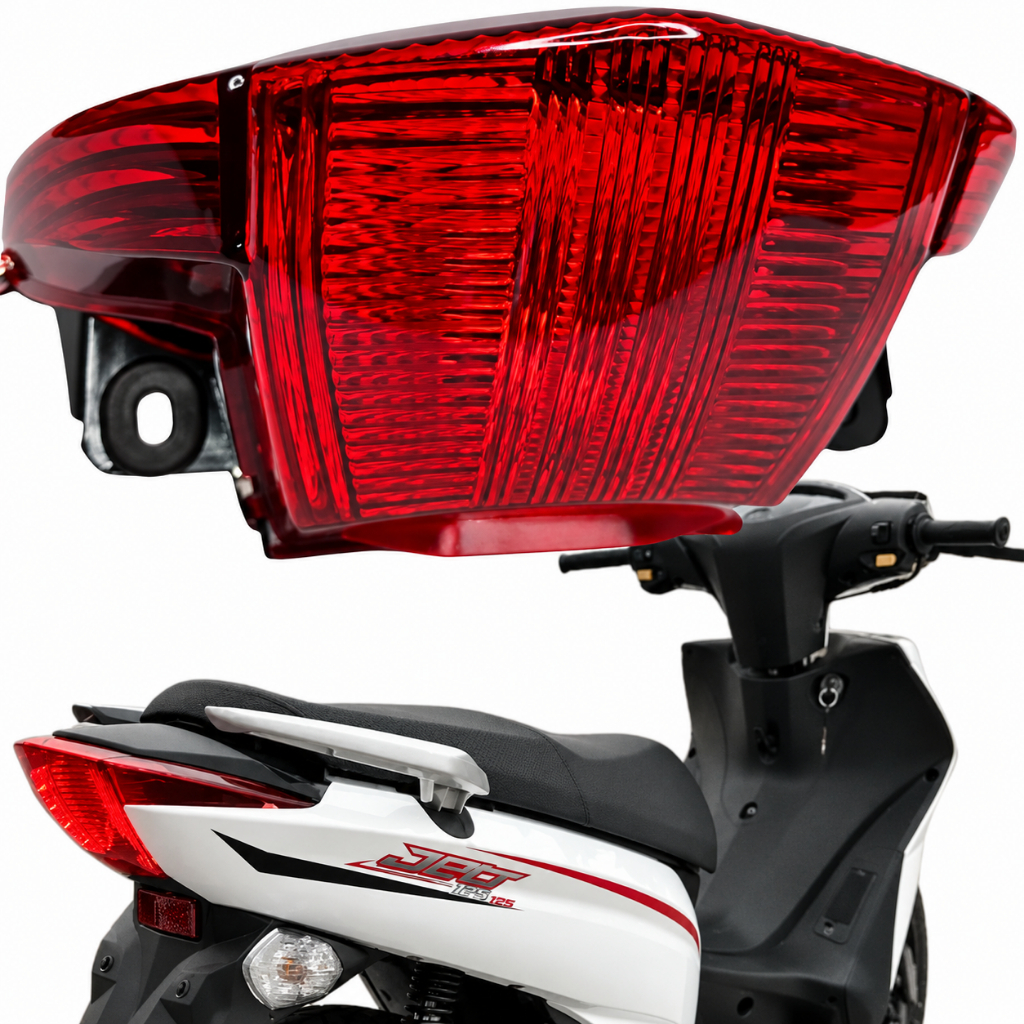 Lanterna Traseira Vermelha Com Lampada Chicote Shineray Jet 49 50 Xy Jet 125 2024 2025
