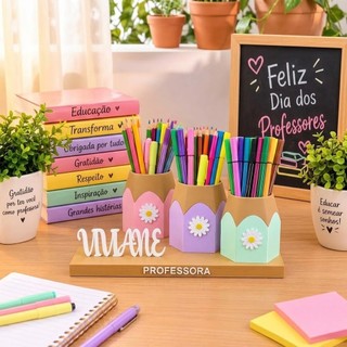 🌸 *PORTA-CANETAS PROFESSORA – PRESENTE ESPECIAL PARA O DIA DOS PROFESSORES*  LEMBRANÇAS, PROFESSORES, EDUCADORES 🌸