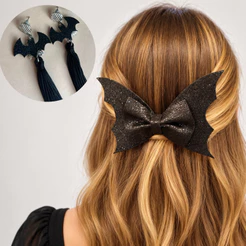 Fantasia Hallowen Morcego Laço e Brinco Halloween Infantil Adulto Cosplay Cabelo Maluco