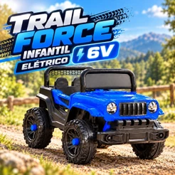 Quadriciclo Trail Force Infantil Jipe 6V com Acelerador de Pé e Controle Remoto