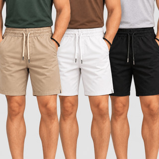 Short Bermuda Masculino Alfaiataria Sarja Algodão Com Elastano Premium Cós Elástico Abertura Lateral Bolso Social