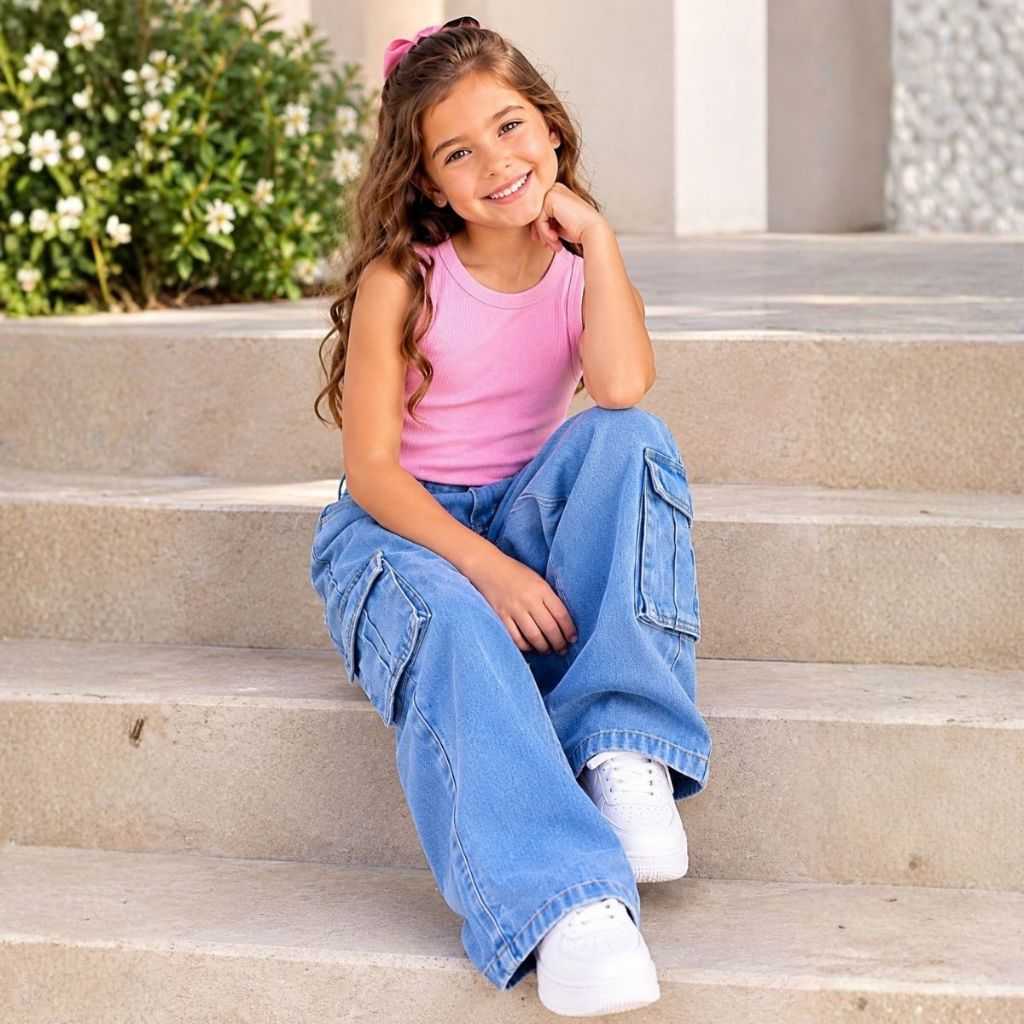 Regata Infantil Feminina Menina Ribana Canelada Básica 4 ao 16 Anos Blusa Juvenil Verão