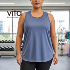 Lovito Regata Plus Sizer Esportiva Bicolor Feminina PKB1282BRL1312