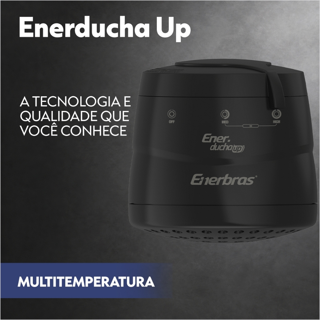 Chuveiro Ducha Elétrico Enerbras 5500W Chuveiro Elétrico 127/220V Branco Chuveiro Elétrico de Parede Preto — imagem 2 de 2