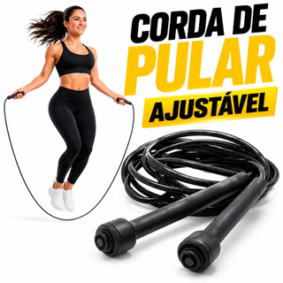 CORDA DE PULAR AJUSTÁVEL PVC TREINO FUNCIONAL ACADEMIA FITNESS EXERCÍCIO