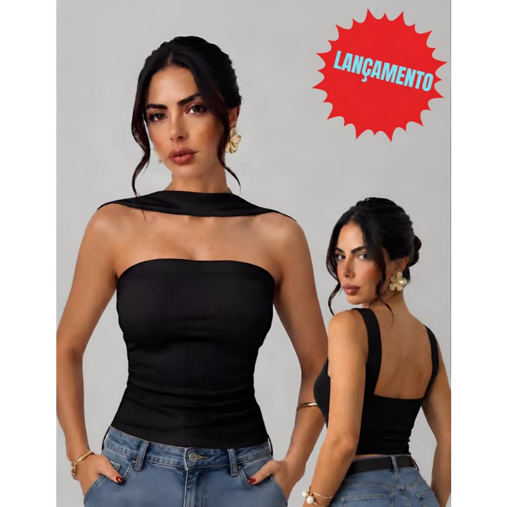 Cropped Feminino Canelada Feminina Camiseta Básica Feminina Croped Regatinha Cropet Canelado Básico