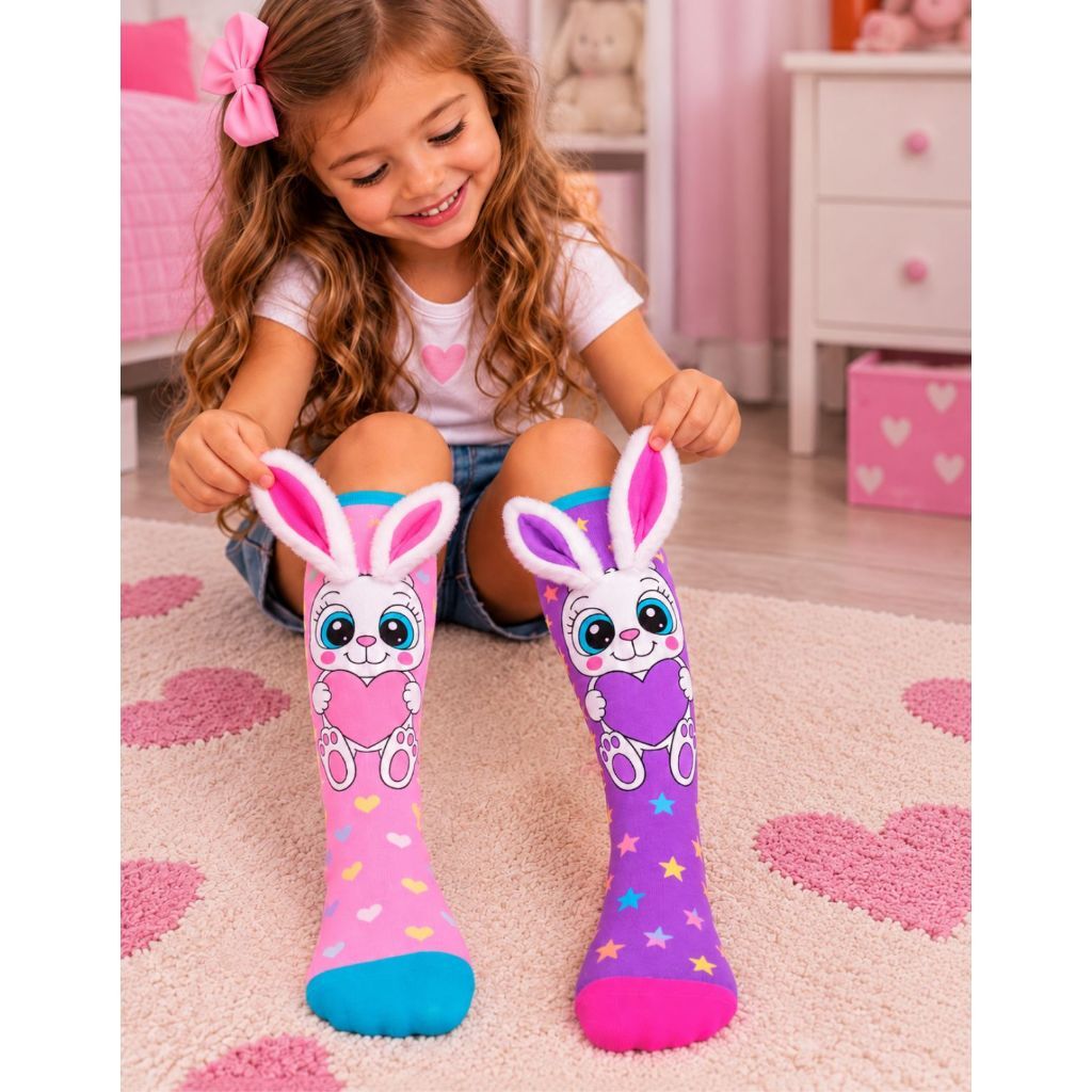 Meia Infantil 3D Divertida Personagens Bichinhos Colorida Confortável