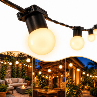 Varal de Luzes LED 30m Externo Com Lâmpadas Inclusas Gambiarra Cordão Pode Chuva Natal Decoração