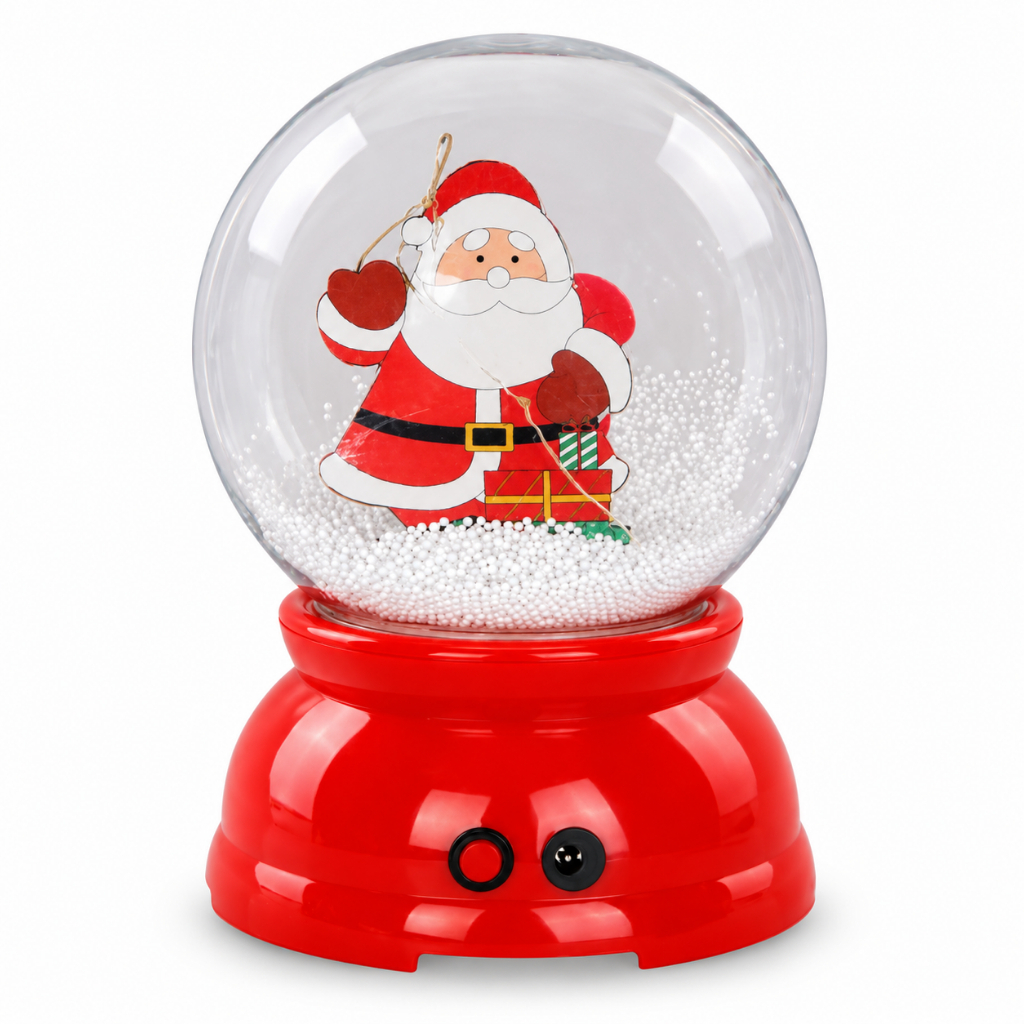 Globo de Neve Natalino com Luz, Música e Movimento Papai Noel  Enfeite Decorativo