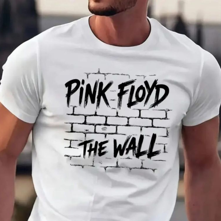 Camiseta Basica Pink Floyd The Wall Estampa Branca Rock Banda Musica Camisa Masculina