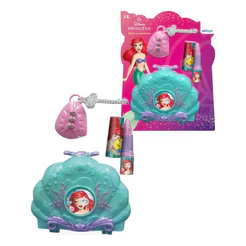Kit Acessórios Infantil Ariel Princesas Com Bolsa Batom E Chaveiro Etitoys
