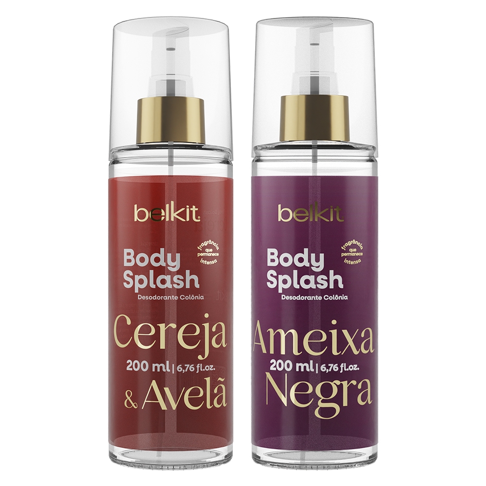 Kit 2 Body Splash Ameixa Negra + Cereja & Avelã 200ml BELKIT