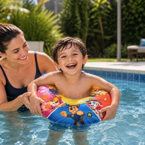 Boia Circular Infantil Inflável Patrulha Canina Piscina 56cm Até 30kg Etitoys