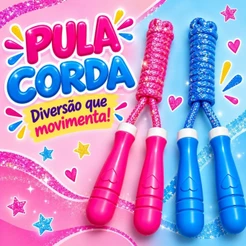 Corda De Pular Infantil 2,2m Com Glitter Brinquedo