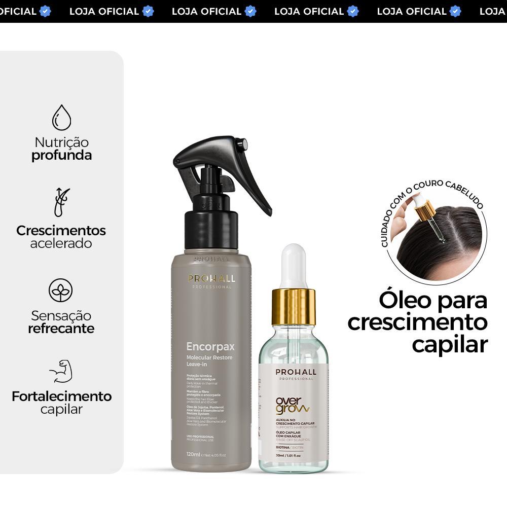 Kit Leave-In Encorpax + Óleo Overgrow Fortalecimento e Crescimento Capilar