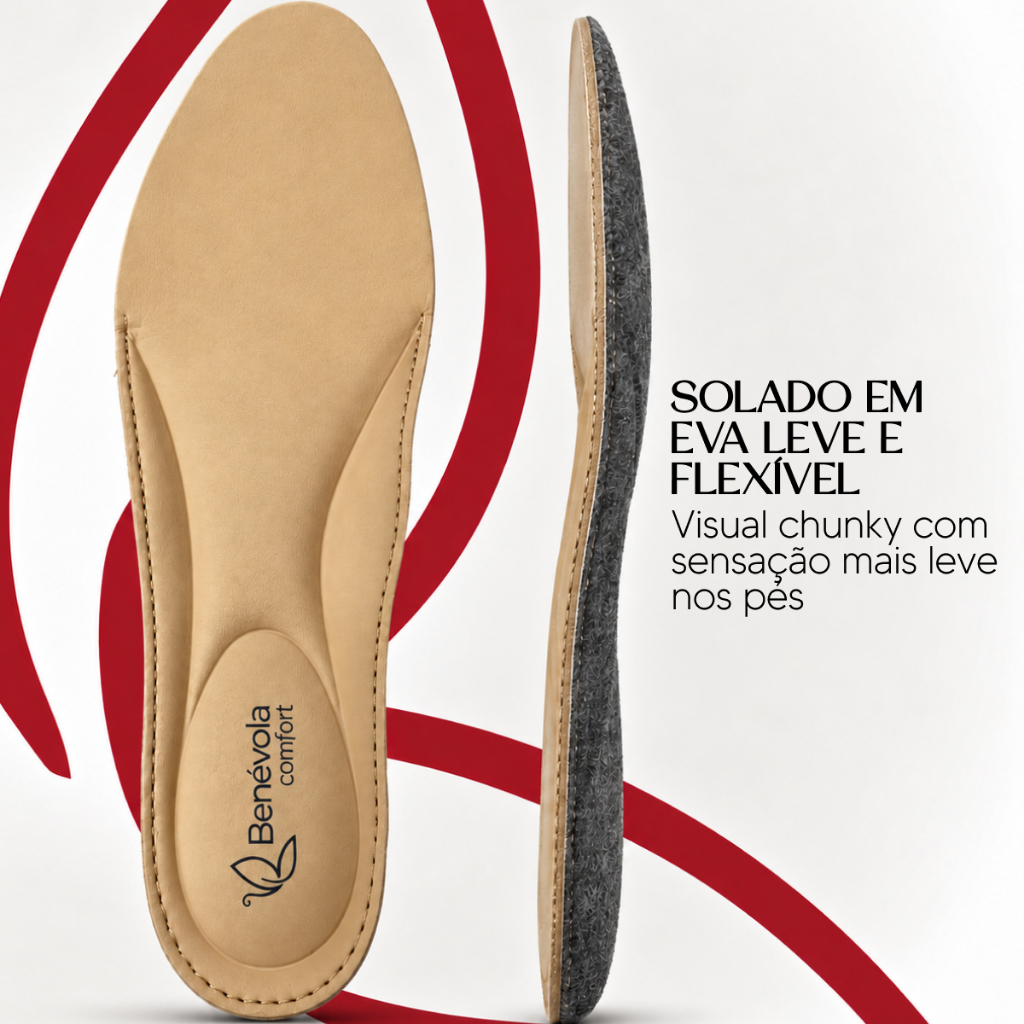 Tênis Feminino Chunky Benévola Ultraconforto Ortopédico Casual Leve Macio Calce Fácil Confortável — imagem 2 de 2