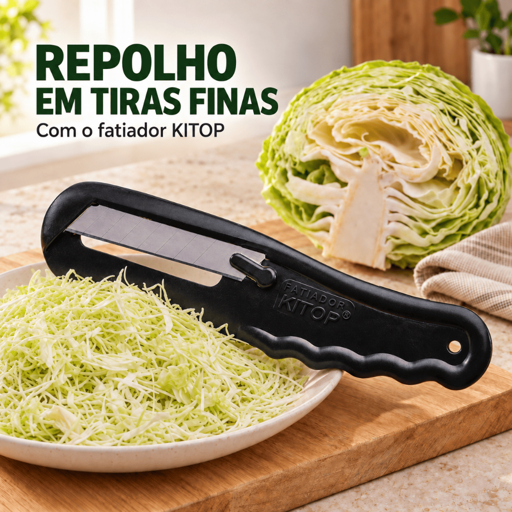 Fatiador de Couve e Repolho KITOP Corte Fino e Preciso