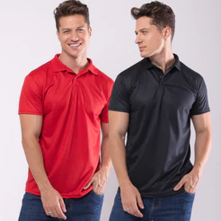 KIT 2 Camisas Polo Piquet Poliéster Premium Conforto e Qualidade Masculina Casual Elegante