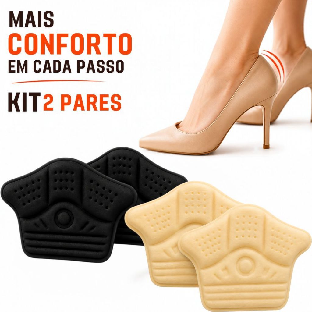 Protetor De Calcanhar Alto Conforto Dos Pés Tênis E Sapato Almofadado Evita Calo Bolha