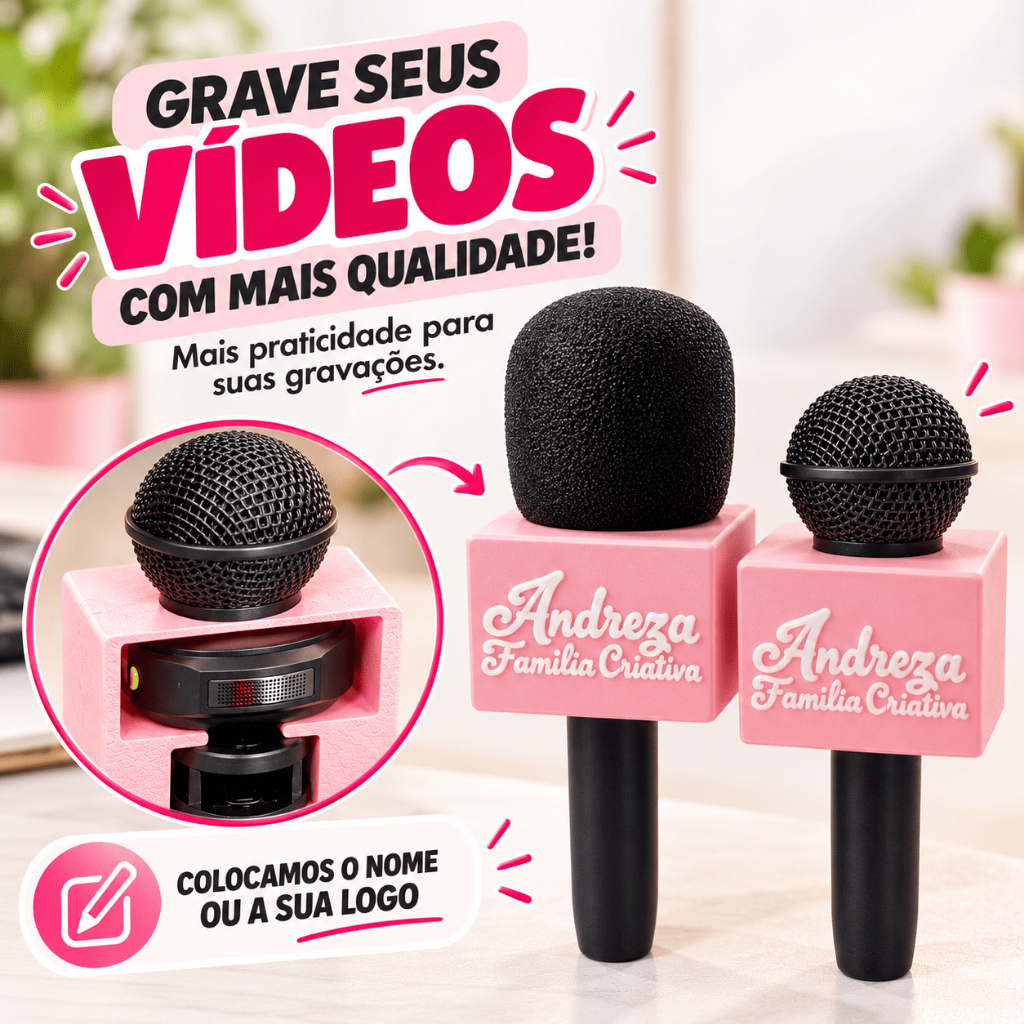Suporte para Microfone de Lapela redondo Sem Fio para Celular Gravação Vídeo Entrevista