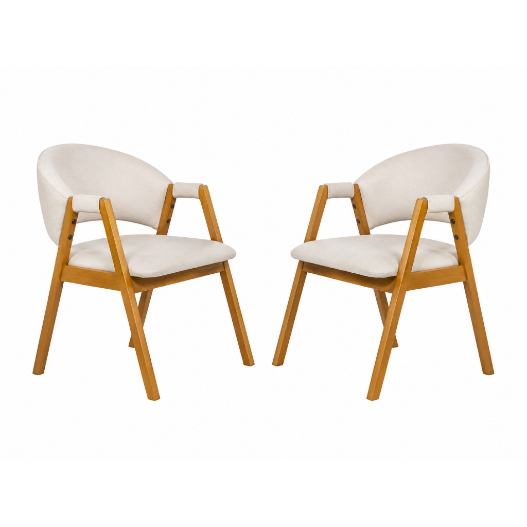 Kit 2 Cadeira de Jantar Estofada Litch - Wood Prime — imagem 2 de 2