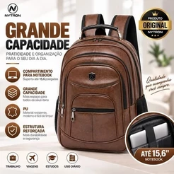 Mochila Masculina Trabalho Grande Nytron Executiva Faculdade Espaçosa Reforçada para Notebook 15.6